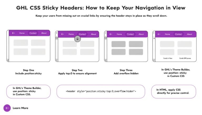 GHL CSS Sticky Headers: How to Keep Your Navigation in View