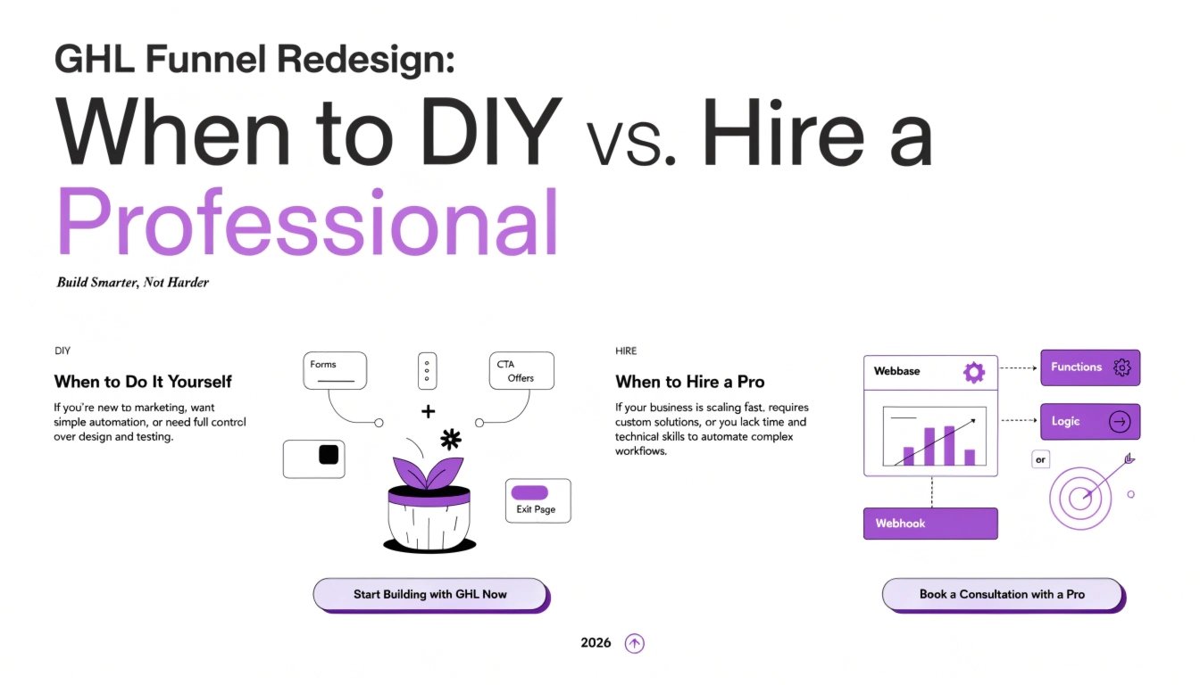 GHL Funnel Redesign: When to DIY vs. Hire a Professional (2026)